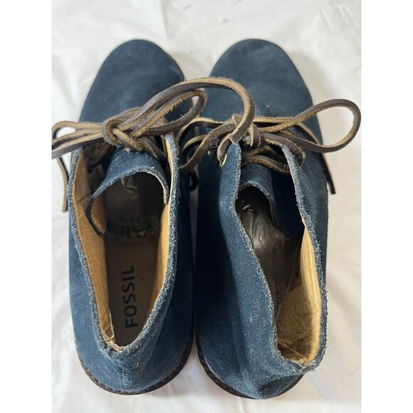 Fossil Boots Mens Casual Chukka SIZE 8 BLUE SUEDE LEATHER main image 12